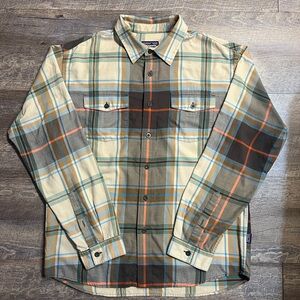 Patagonia Men's Plaid Button-Down Shirt, Brown, Orange